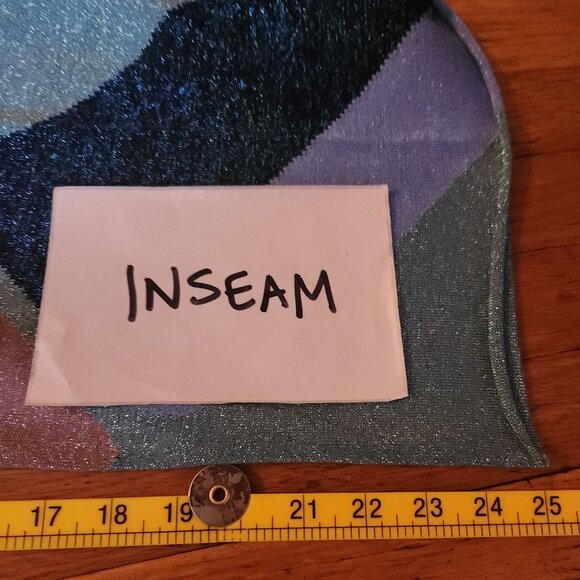 CIRCUS HOTEL Glitter Knit Geometric Colorblock Trousers - Picture 5 of 12